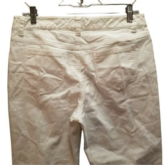 Liz & Co. Womens Size 10 White  Solid Capri Pants - Picture 4 of 10